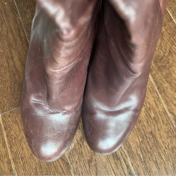 Authentic Gucci Tall Brown High Heel Leather Boot-sz 7.5 - Picture 3 of 16